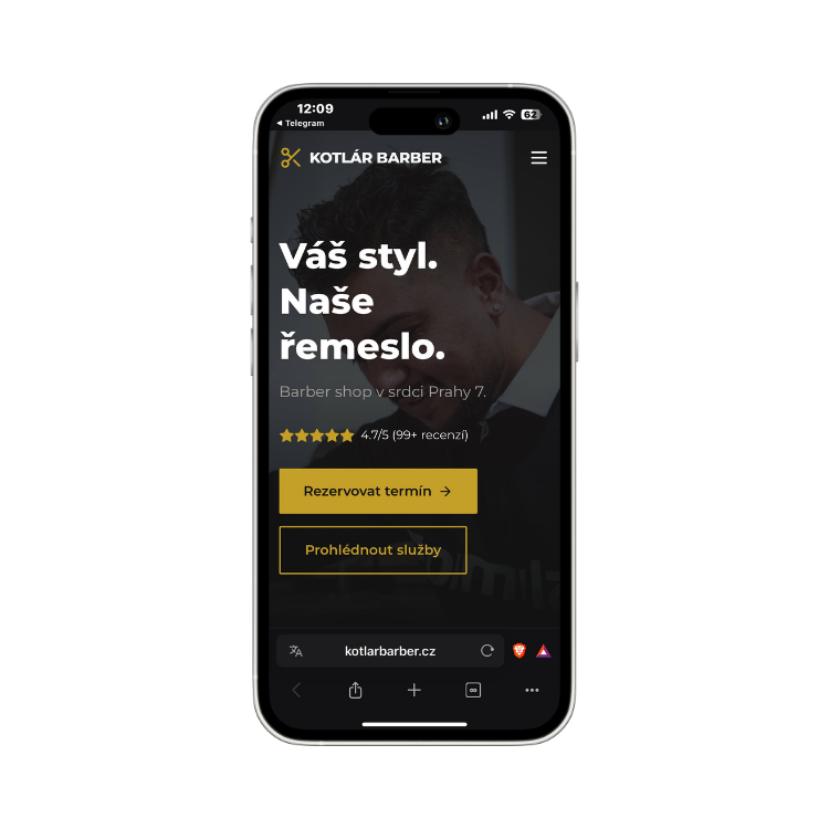 Kotlář Barber mobile